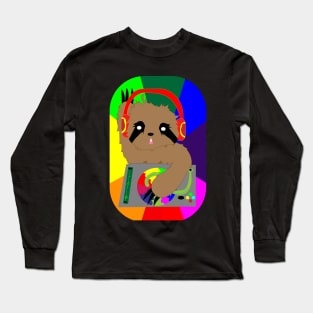 DJ Sloth Long Sleeve T-Shirt